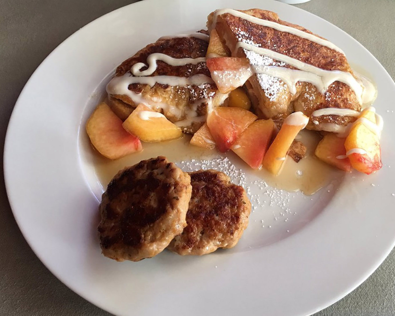 Stuffed Croissant Peach French Toast